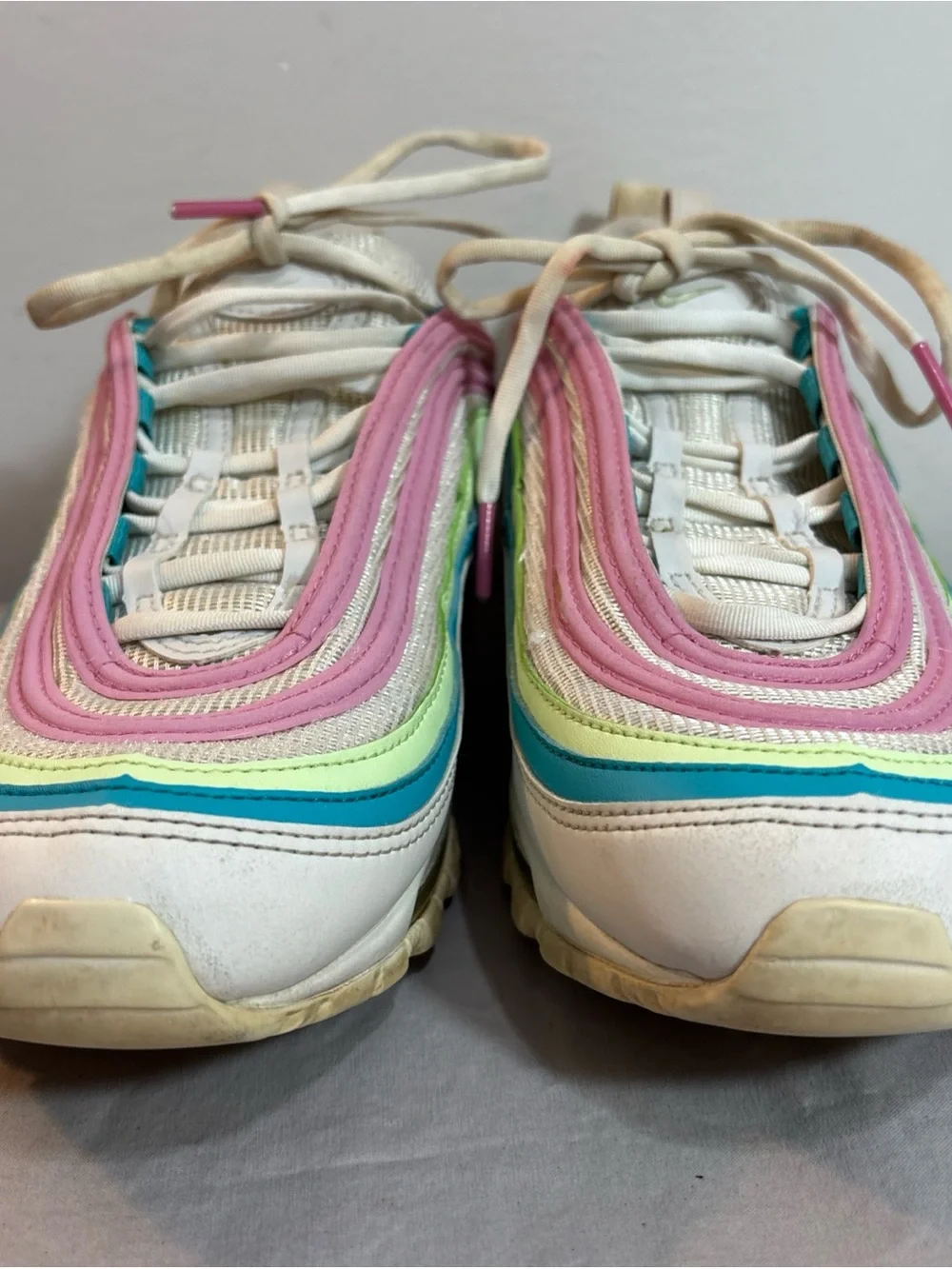 Nike Air Max 97 Colorful Pastel Wave Sneakers - White & Pastel Rainbow